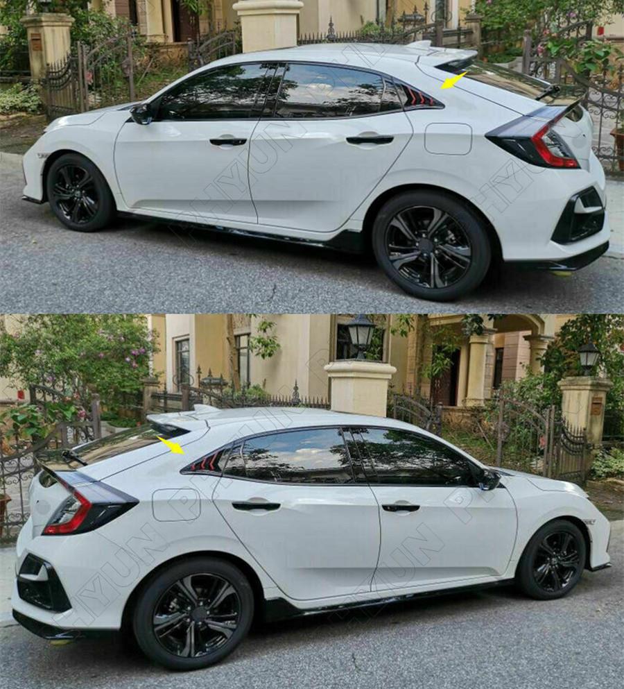 Gloss Black Side Vent Rear Window Louver Cover Trim For 2016-2021 Honda Civic Hatchback – XUKEY 2-Piece