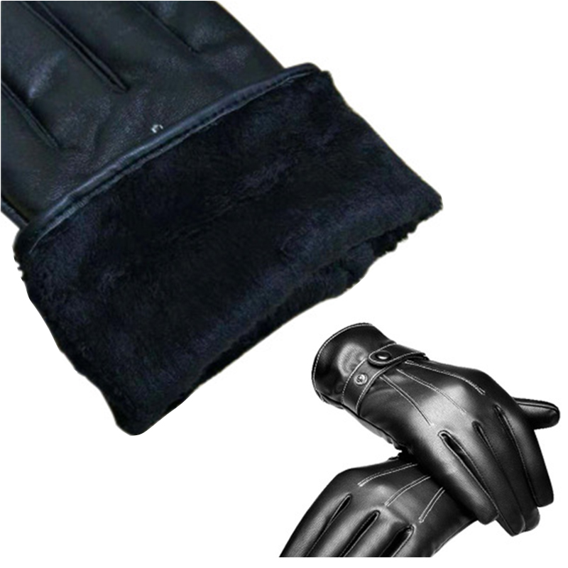 Mens Leather Gloves Full Finger Motorcycle Driving Winter Warm Touch Screen Hot