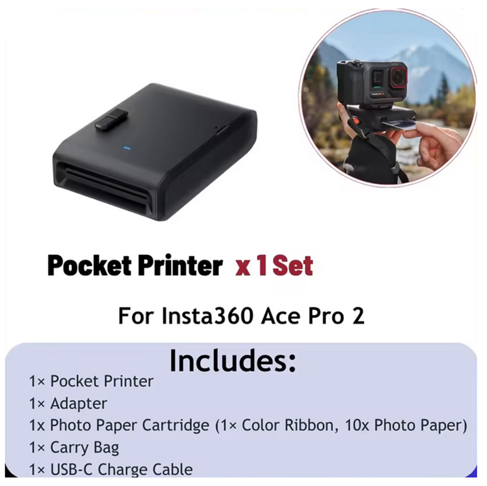 Instant Photo Printer For Insta360 Ace Pro2 Camera Pocket Printer