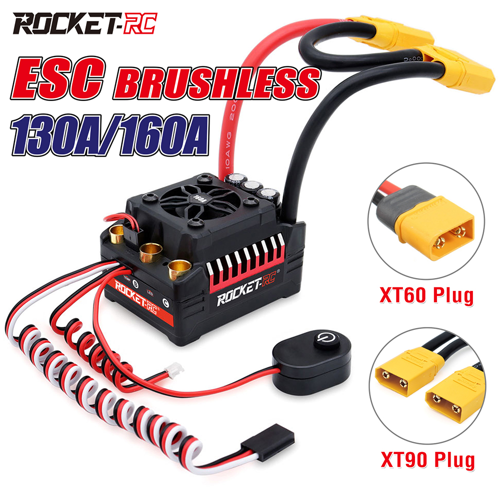 Rocket RC 130A/160A Brushless ESC Waterproof for 1/7 1/8 RC Car