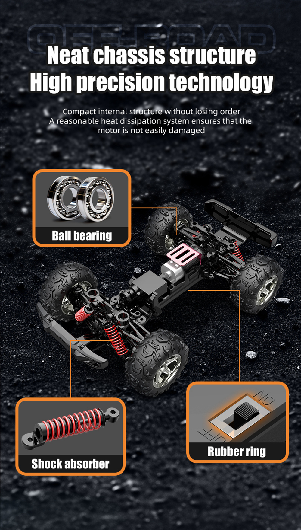 Camion Pick-up RC 1/18 JJRC 4x4 - 2.4G, 7.4V, Tout-terrain, Prêt à Rouler, Neuf