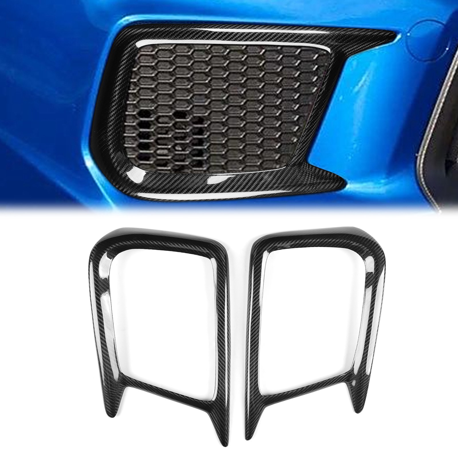 2018-2021 For Subaru WRX/WRX STI Pair Fog Light Bezels Lamp Carbon