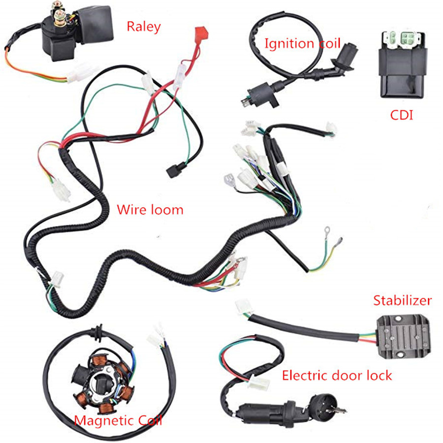 Wiring Harness Kit Magnetic Coil Wire Loom Assembly For