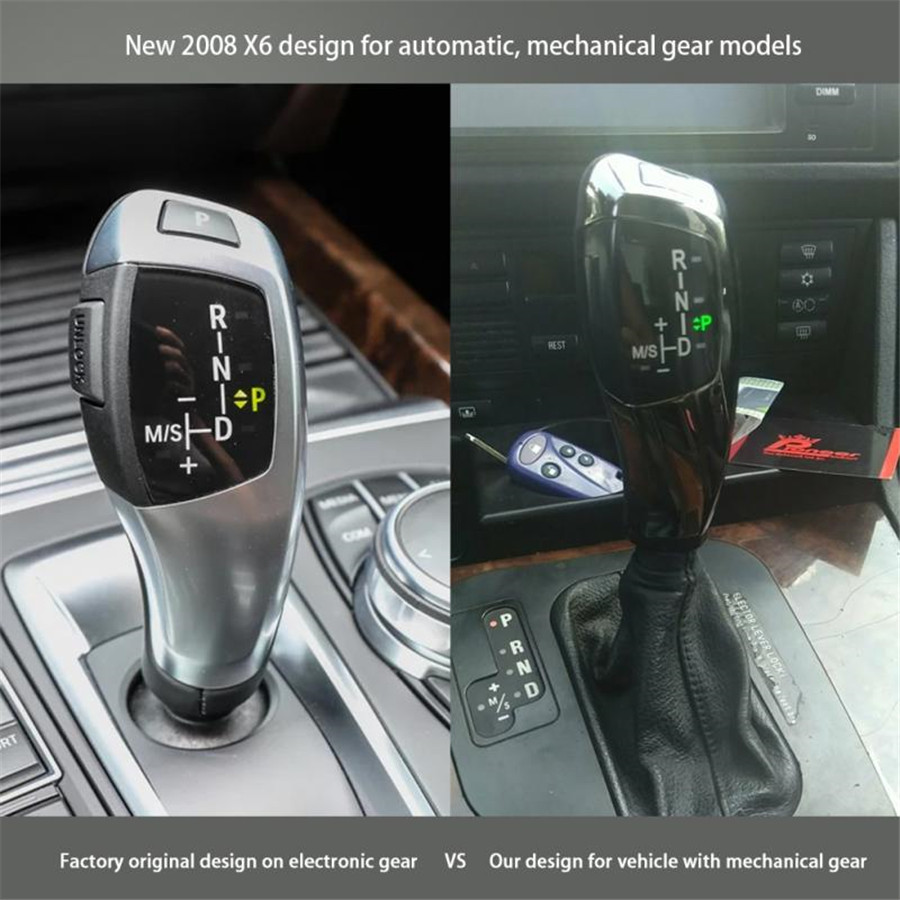 LHD Left Hand Drive LED Gear Shift Knob Shifter Lever Black for BMW E38
