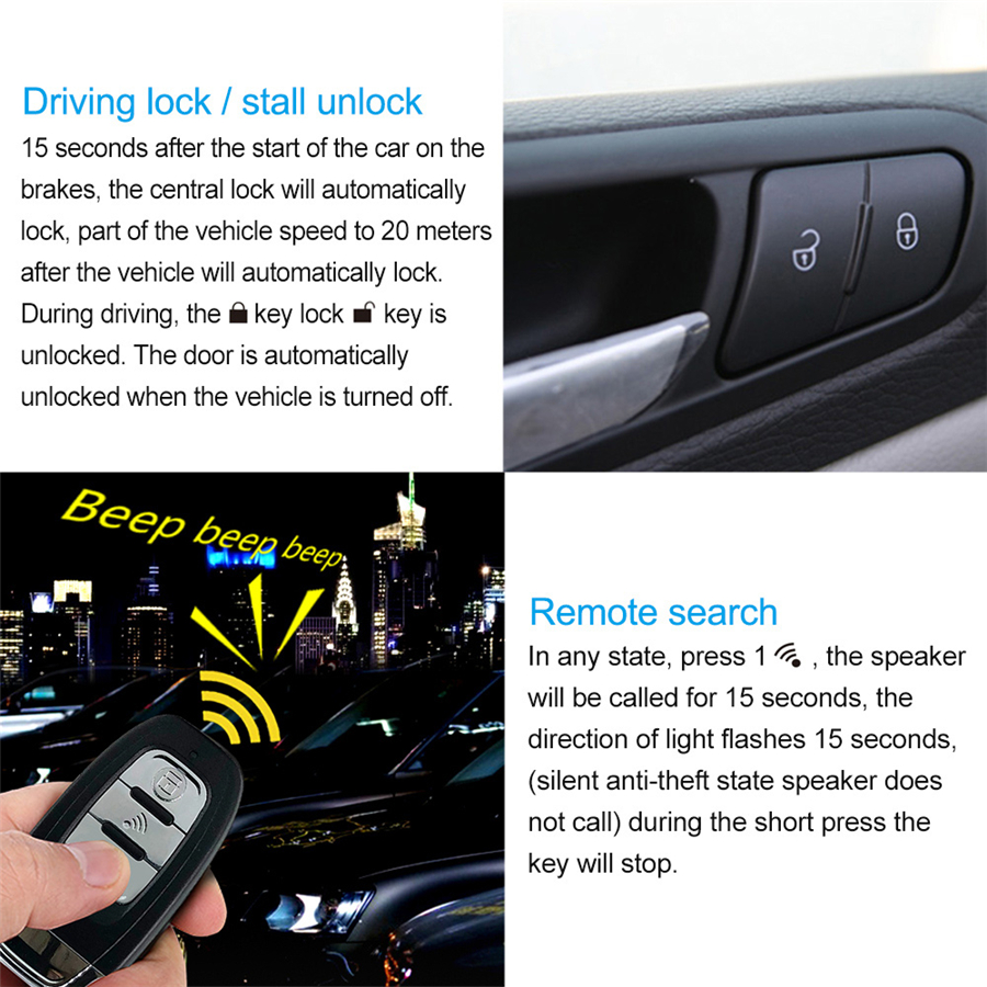 Details About Auto Car One Button Start Security System Keyless Entry Kit With Remote Control