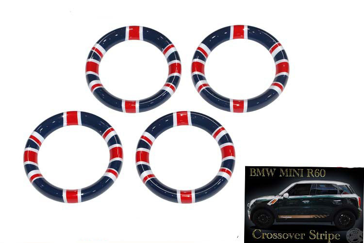 Pair Union Jack Uk Flag Circle Exterior Door Handle Cover For Mini