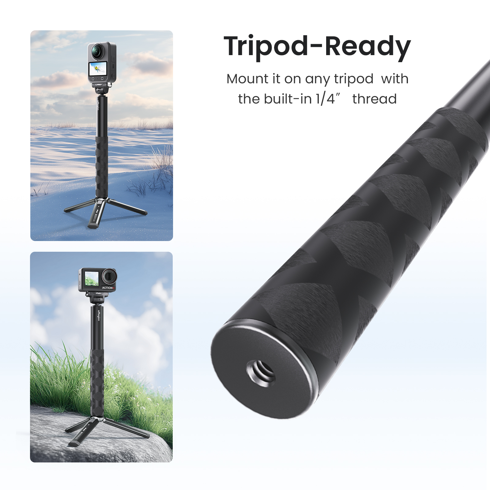 Selfie Stick Stativ Für DJI Osmo Nano & Action 6 – Magnetischer Schnellverschluss – 360° Kugelkopf