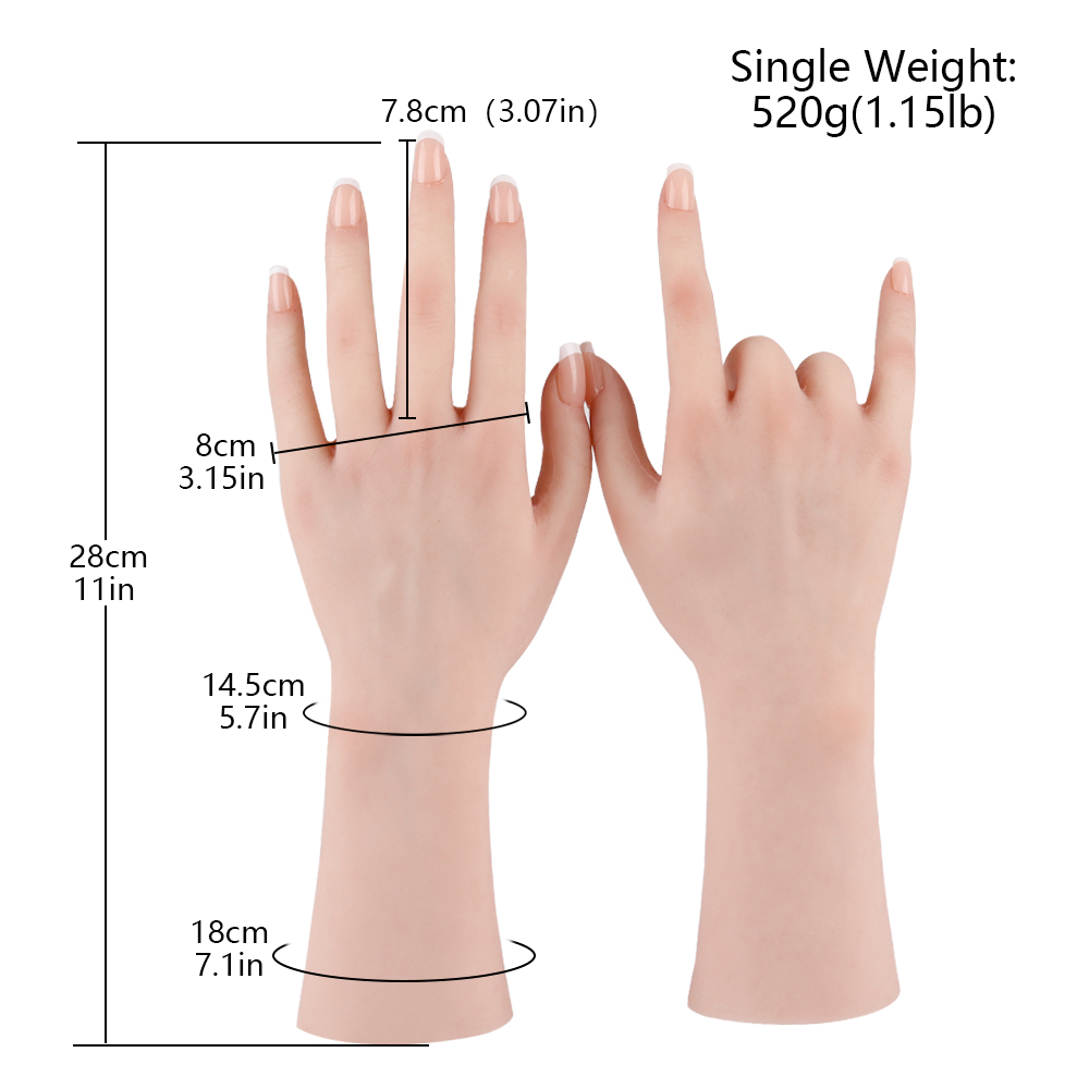 USA Stock Silicone Model Hand Fake Hand Nail Practice Adult 3D Female  Display