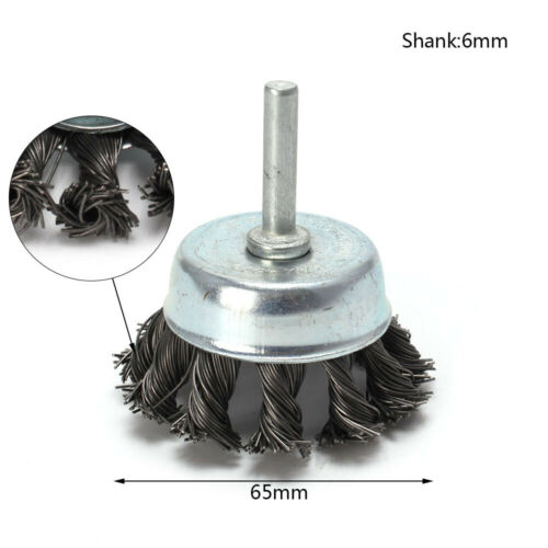 3Pc Rotary Wire Cup Or Wheel 75Mm 100Mm Brush Set For Drill Paint Rust Remover