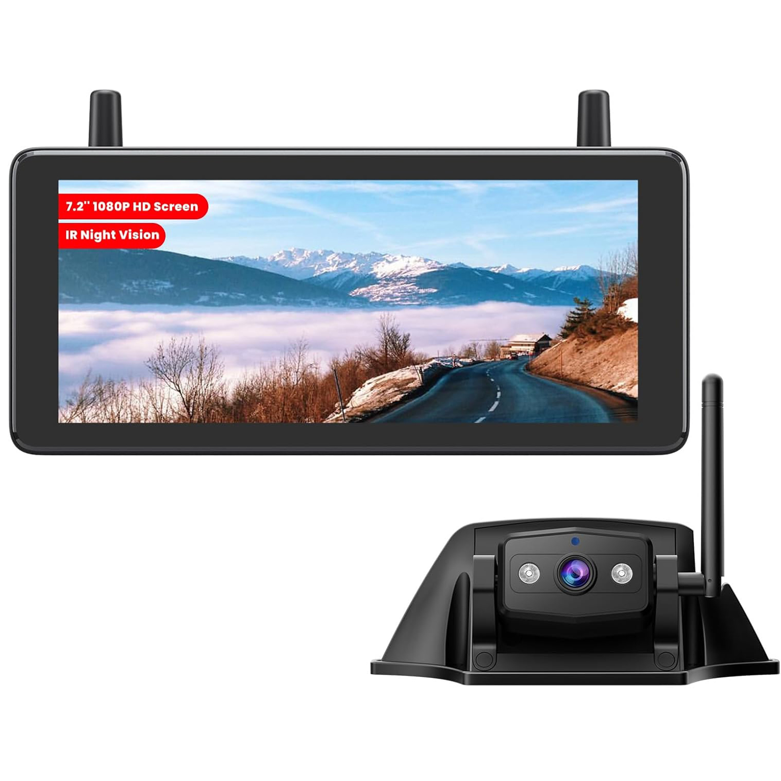 AUTO-VOX 1080P 7.2'' DVR Wireless Backup Camera for Furrion System