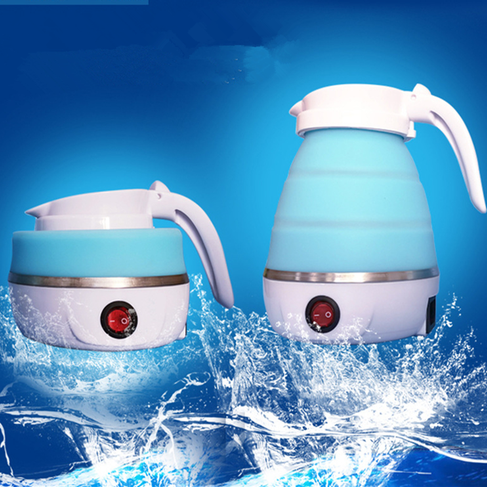 New Foldable Electric Kettle Silicone Travel Water Boiler 600ML 600W (US  Plug)