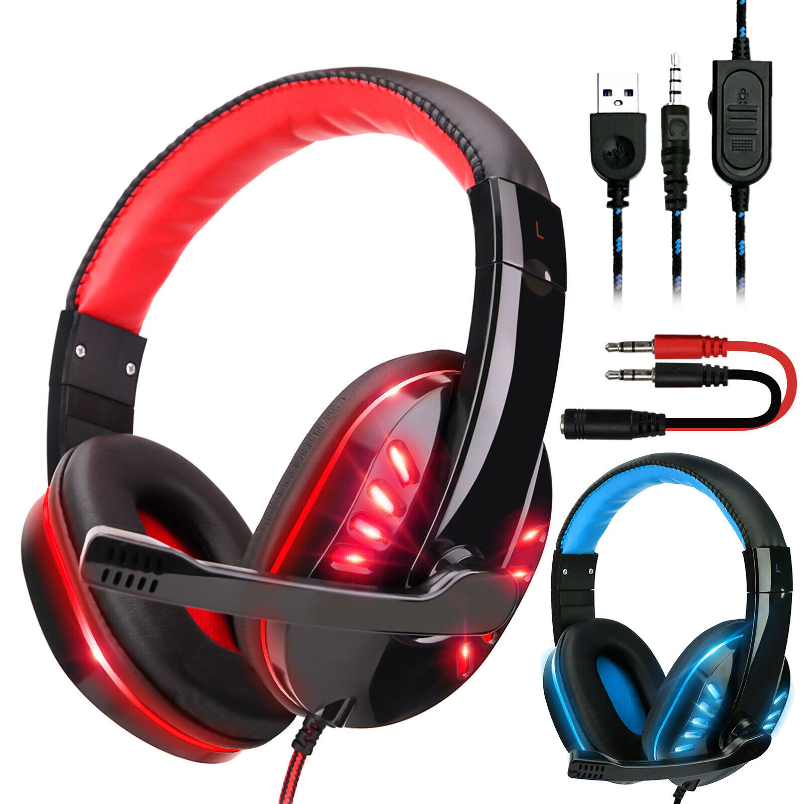 3.5mm Gaming Headset Noise Canceling Mic&Surround Sound for PC,PS4,Xbox One | eBay