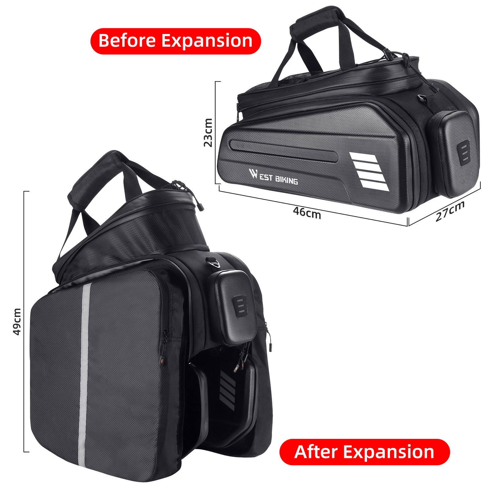 Bicycle Rear Rack Seat Bag E-bike Battery Storage Pouch