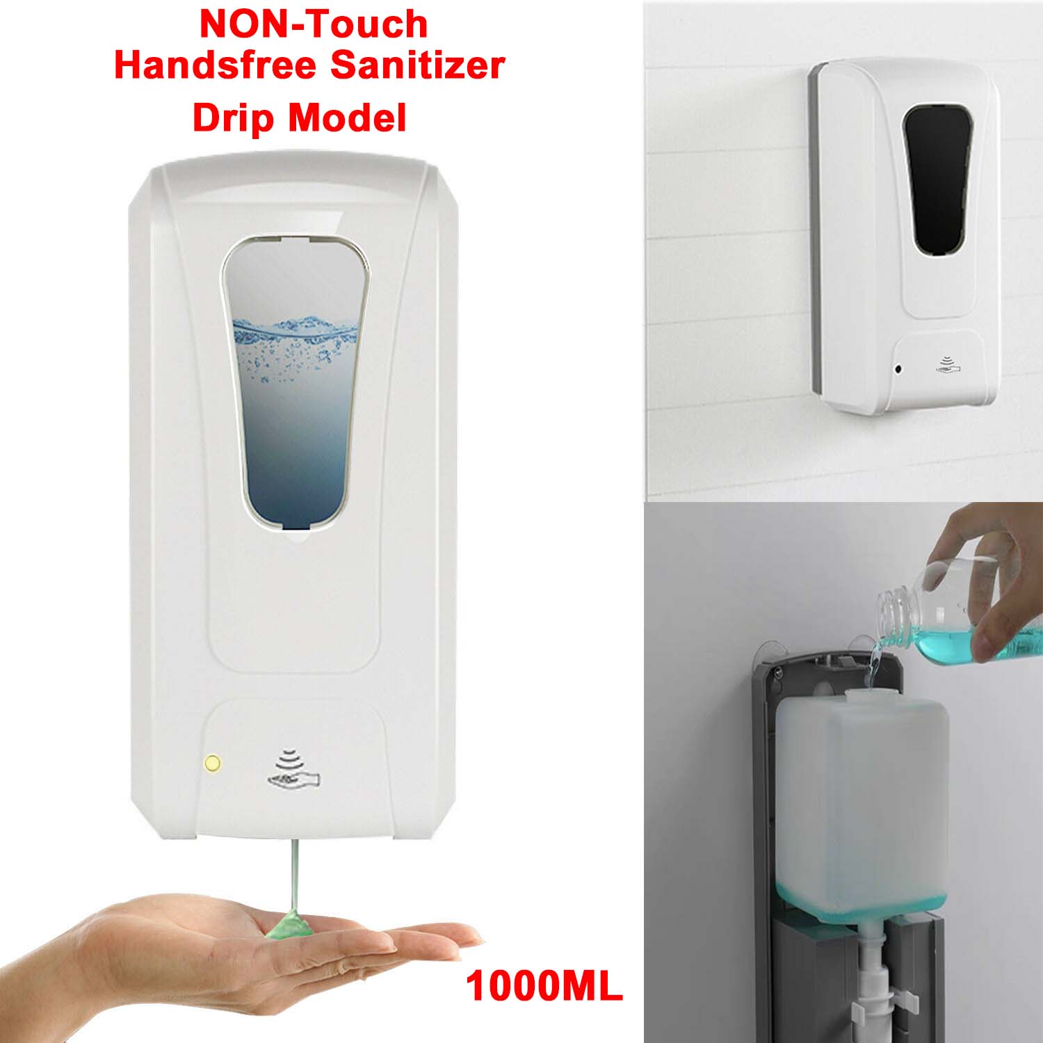Automatic Soap Dispenser 1000ML Handfree Touchless IR Sensor Wall Mount