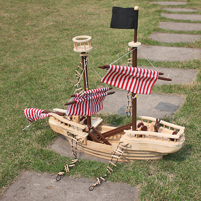 wooden toy pirate ship