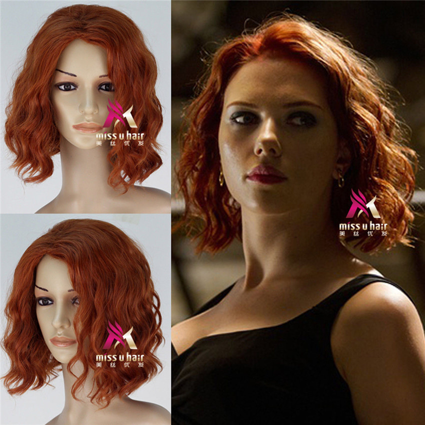 The Avengers Black Widow Natasha Romanoff Short Synthetic Cosplay
