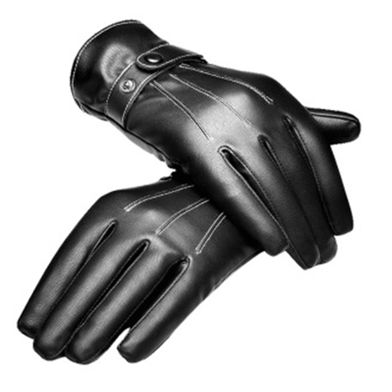 Mens Leather Gloves Full Finger Motorcycle Driving Winter Warm Touch Screen Hot