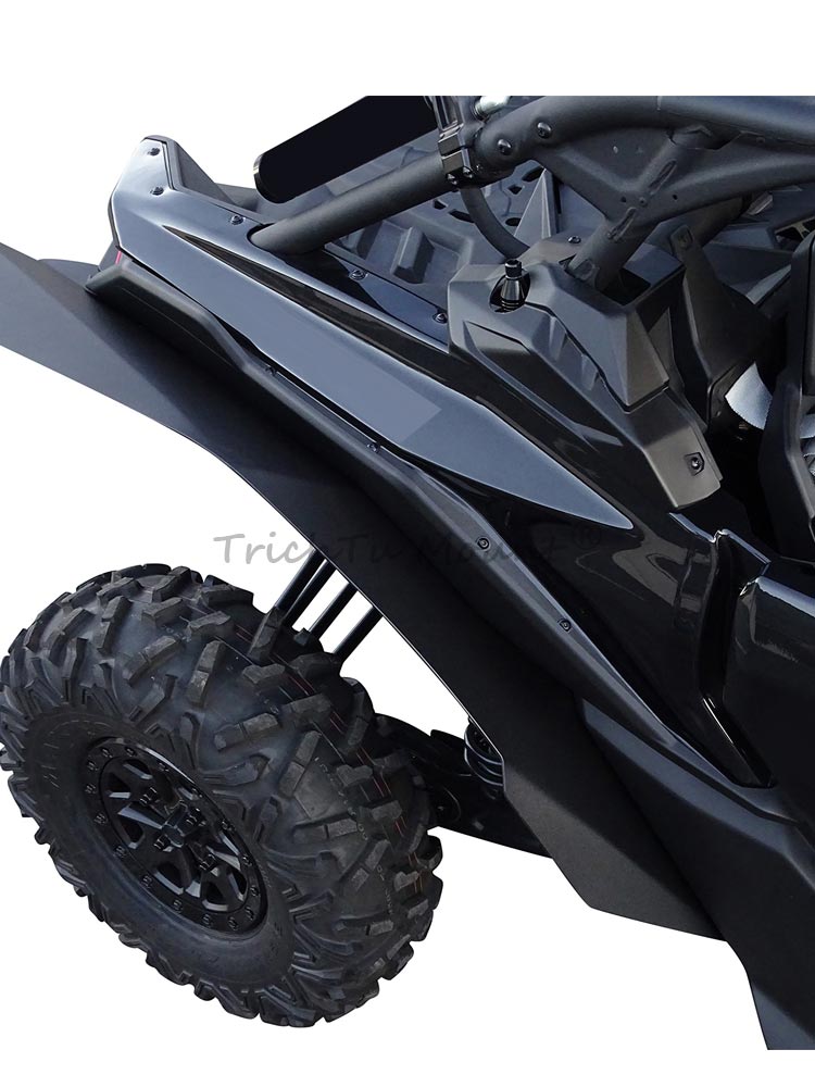 マーメイル パーツ ABS Plastic 2× Rear Fenders Black Fits For Can-Am Maverick X3 Max