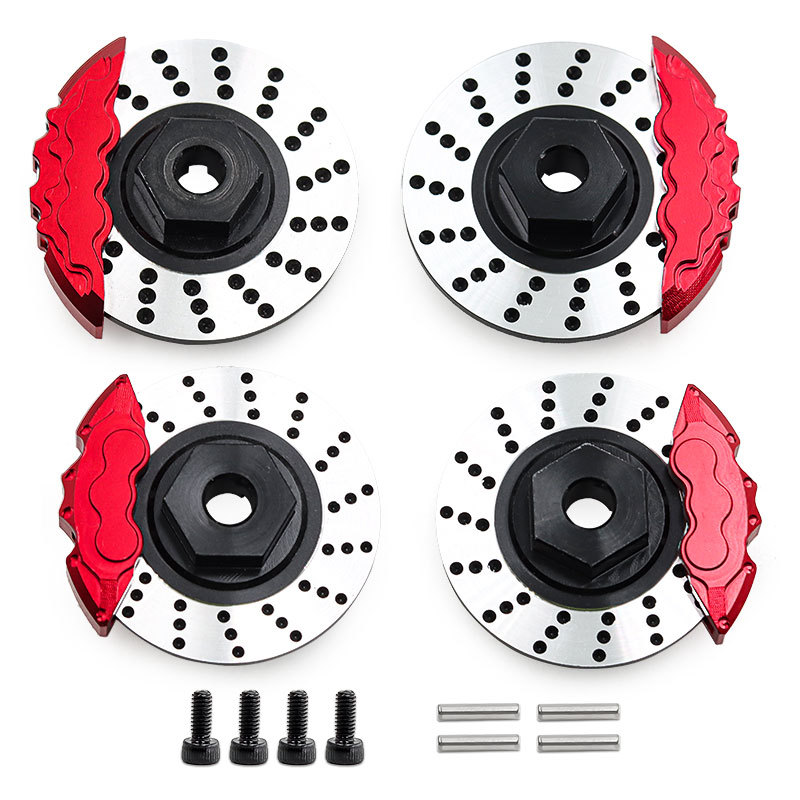 4 Disques De Frein RC Métal - 40 Mm, Pour Traxxas 1/10 - Simulation Haute, Léger, Effet Visuel - Noir Ou Rouge