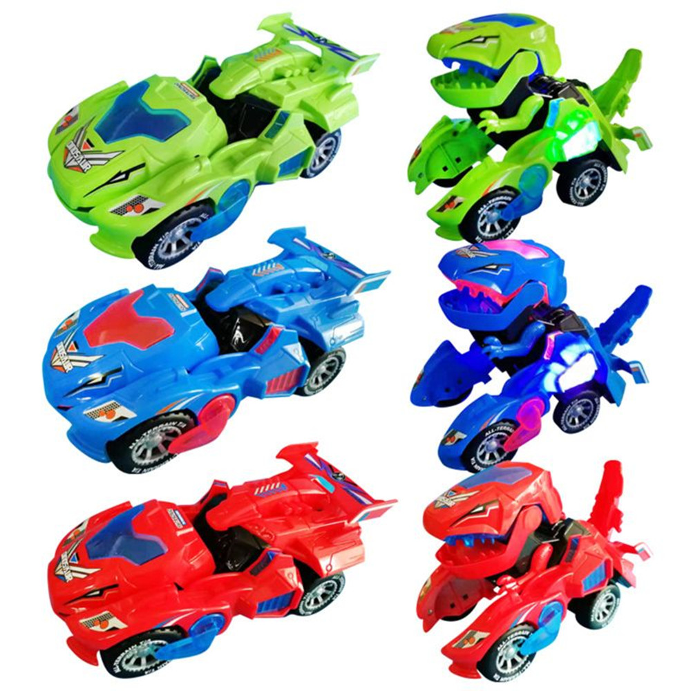 Kids Automatic Transforming Dinosaur LED Car Toy