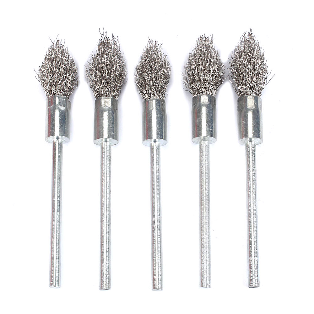 9Pcs 6mm Shank Mix Stainless Steel Wire Brush For  Rust Metal Paint Removal