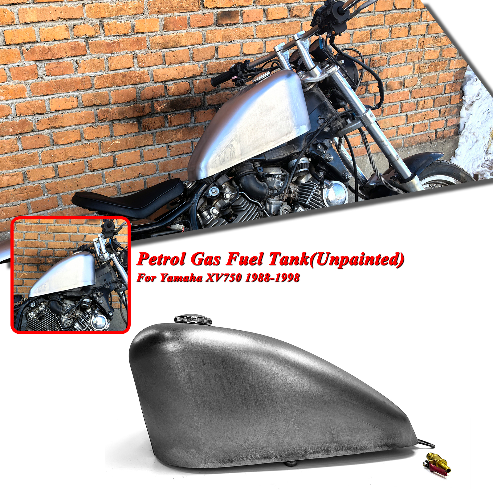 SS750 　タンク Tank 10L Gas Fuel Tank For 1988 1989-1998 Yamaha XV750 XV1100
