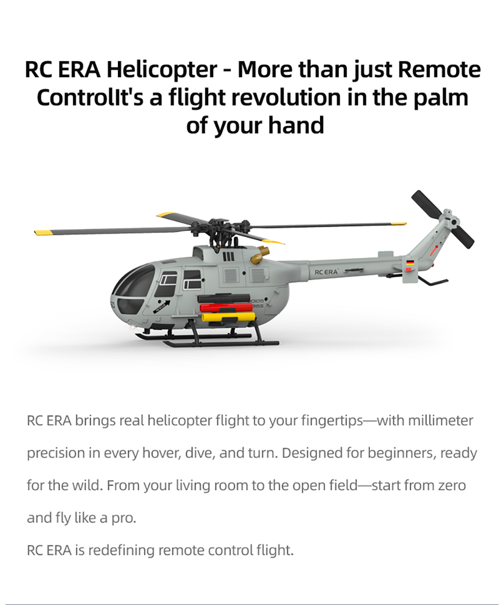 RC ERA C186S BO105 RC Helicopter 4CH Optical Flow Positioning 6