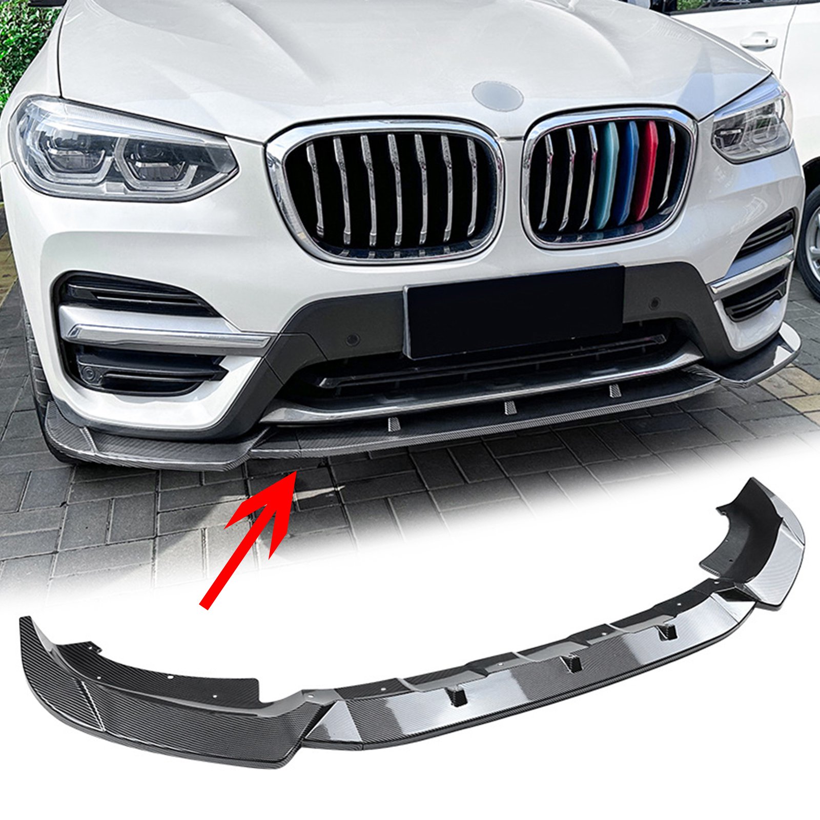 Fit Für BMW X3 X4 G01 G02 2018-2021 Carbon Faser Stil Frontschürze