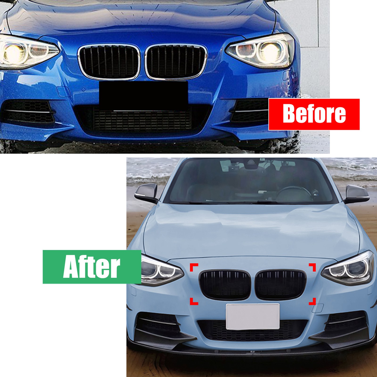 Front Kidney Grille Gloss Black For BMW 1 Series F20 F21 2011-2014