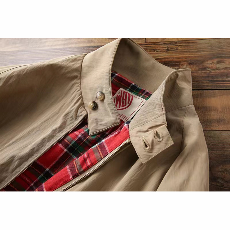 Mens Jacket Classic Harrington Coat Casual Retro Scooter
