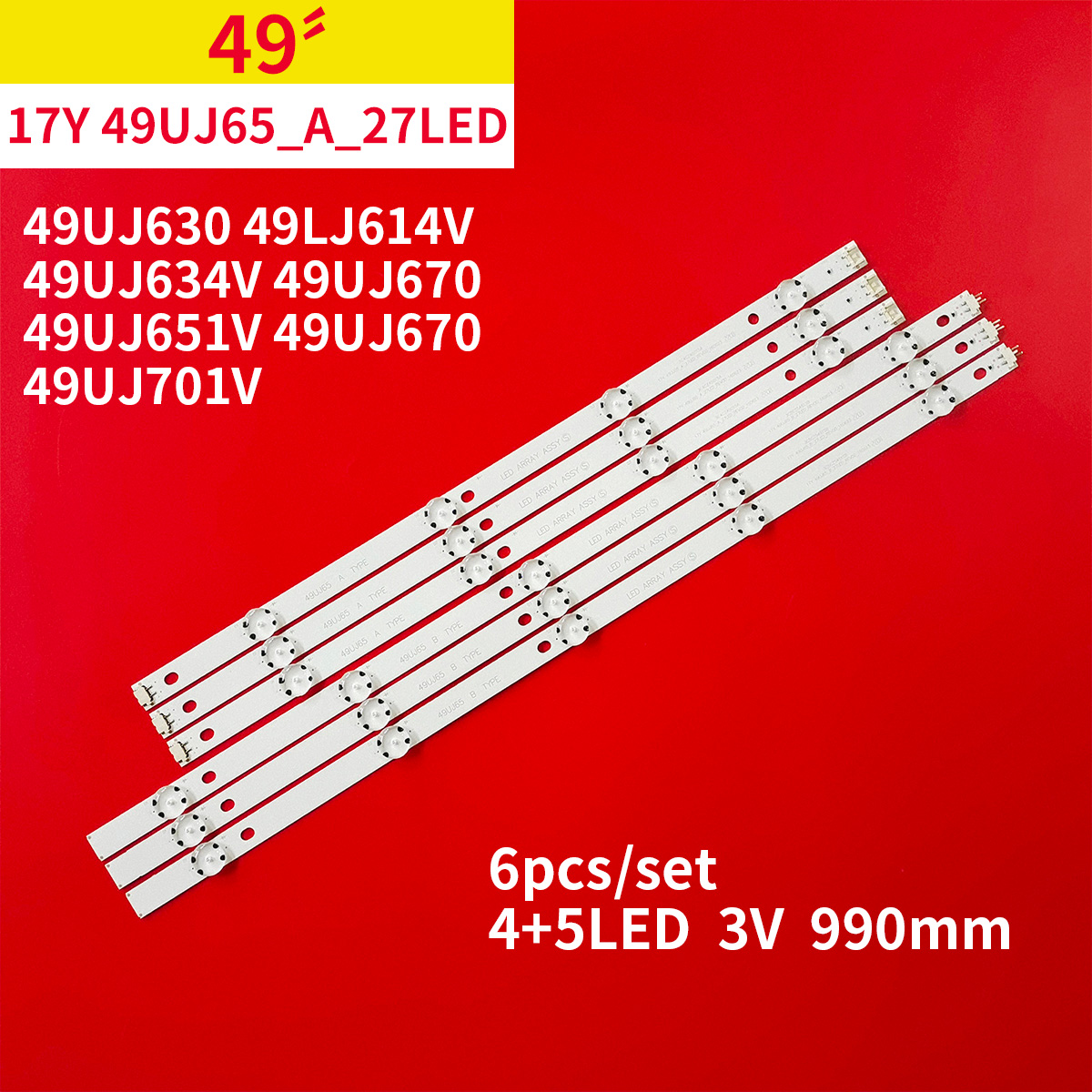 LED Backlight For LG 49UJ701V 49UJ670 49UJ651V 49UJ651V