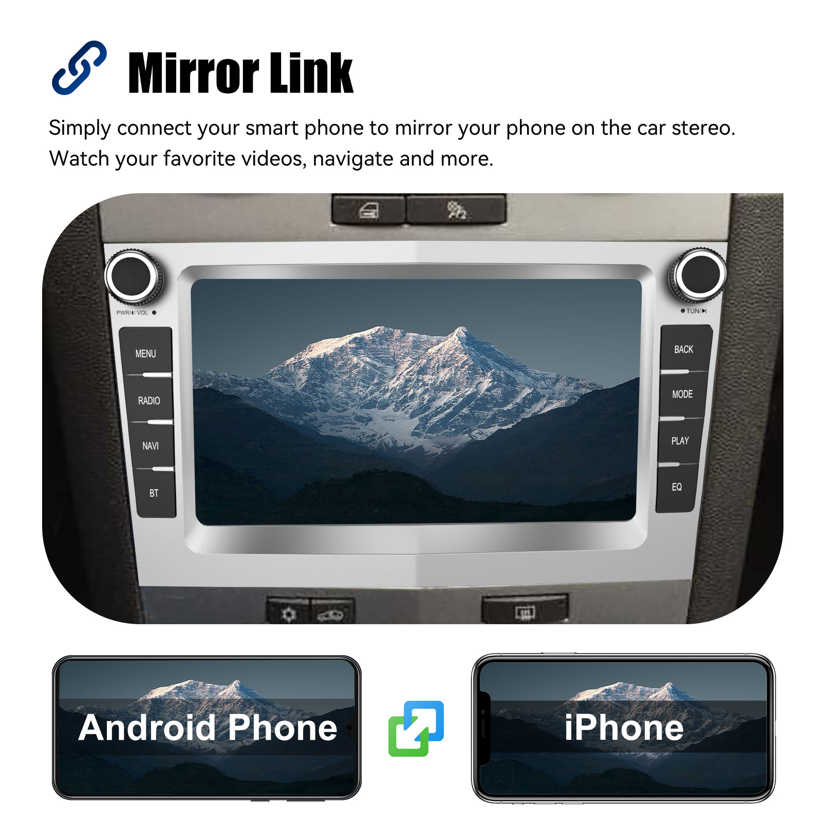 Autoradio 2 DIN Con Schermo 7" Per Opel – Wireless CarPlay/Android Auto, Bluetooth, GPS, Telecamera Posteriore