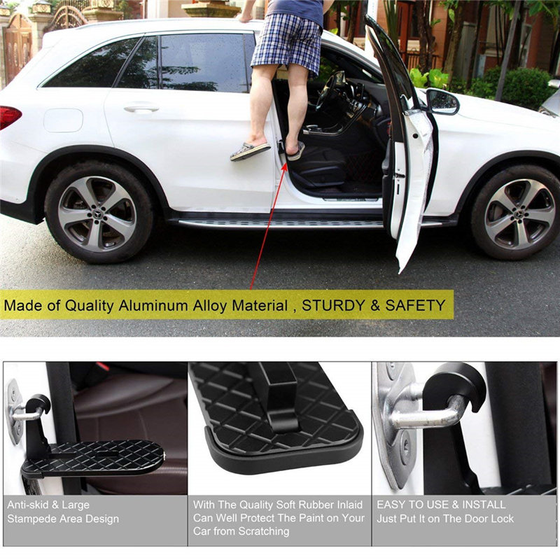 Car SUV Roof Rack Luggage Access Ladder Door Latch Foot Step Stand