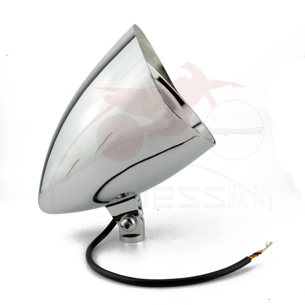 LED 6" Large Chrome Bullet Headlight For Harley Sportster XL Dyna