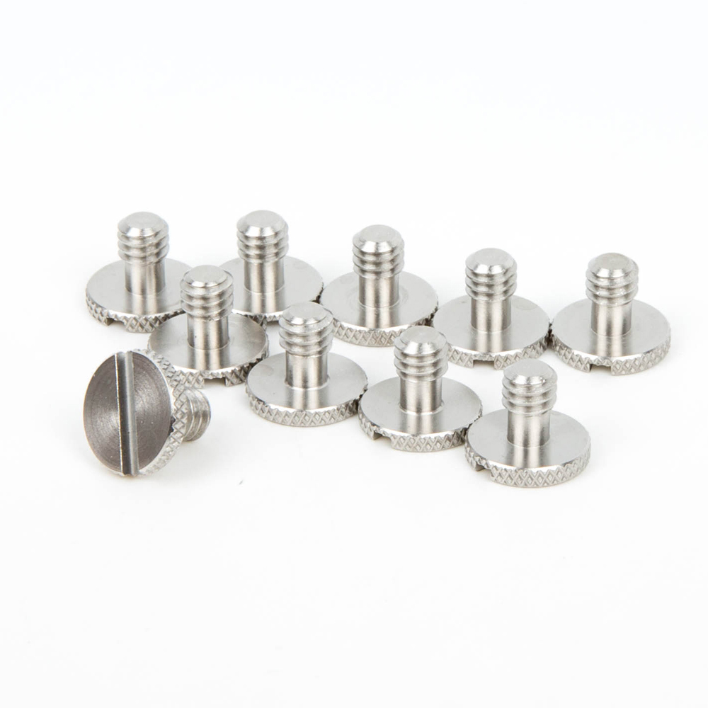 10 Pack Steel Screws 1/4 Tripod Quick Release QR Plate Camera Flathead Slot Stainless SS ideal for Manfrotto Sachtler 