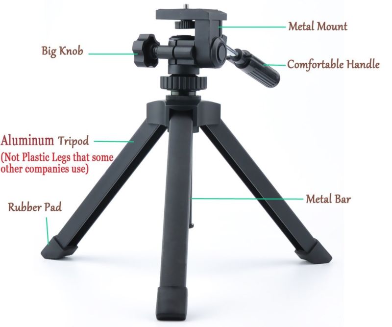 Gosky Heavy Duty Adjustable Table Top Tripod for Spotting scopes