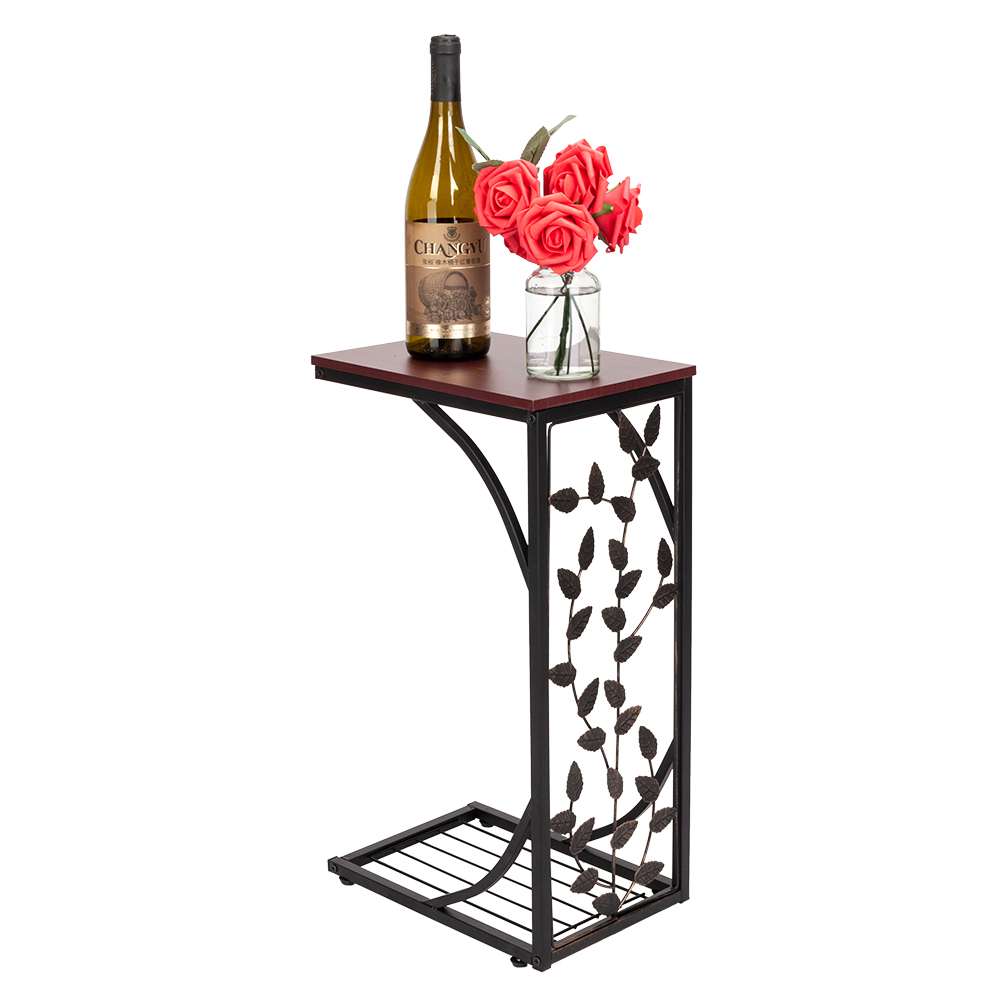 Brown Sofa Snack Table Wood Tv Bed Slide Under Couch Dinner Tray