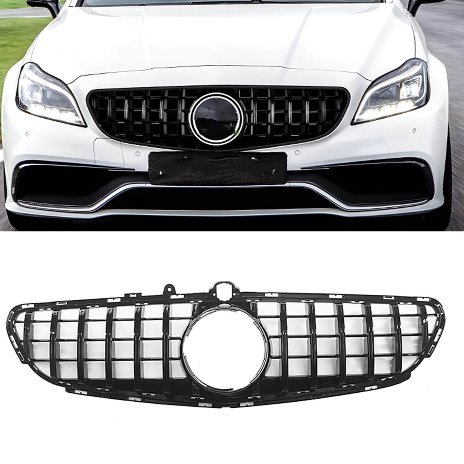 W218 AMGライン　フロントグリル For Benz CLS-Class CLS 63 C218 W218 GT R 15-18 Black Front Bumper