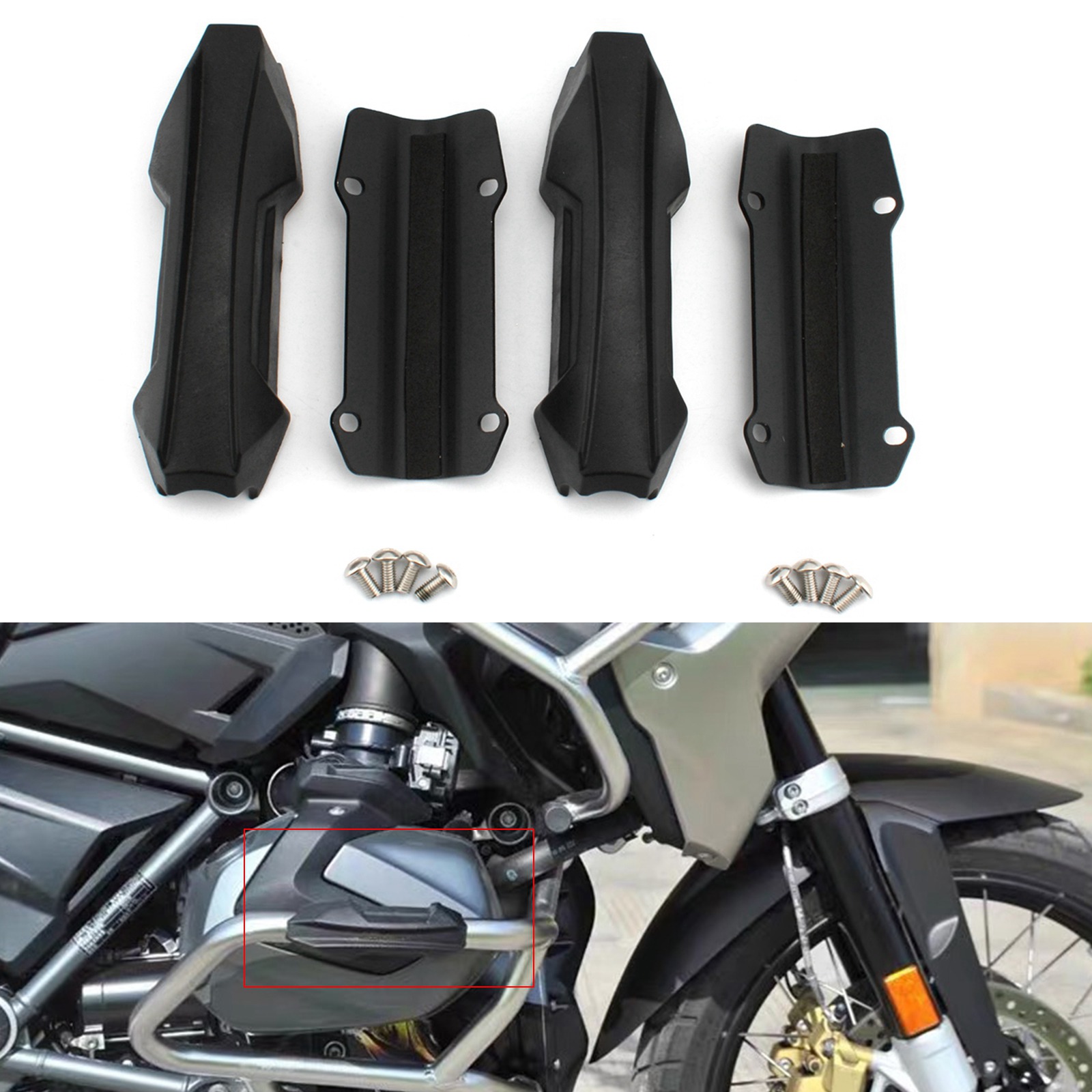 Protecteur Barre Pare-Chocs Moto R1200GS R1250GS - Crash Bar 25mm - ABS Robuste Noir