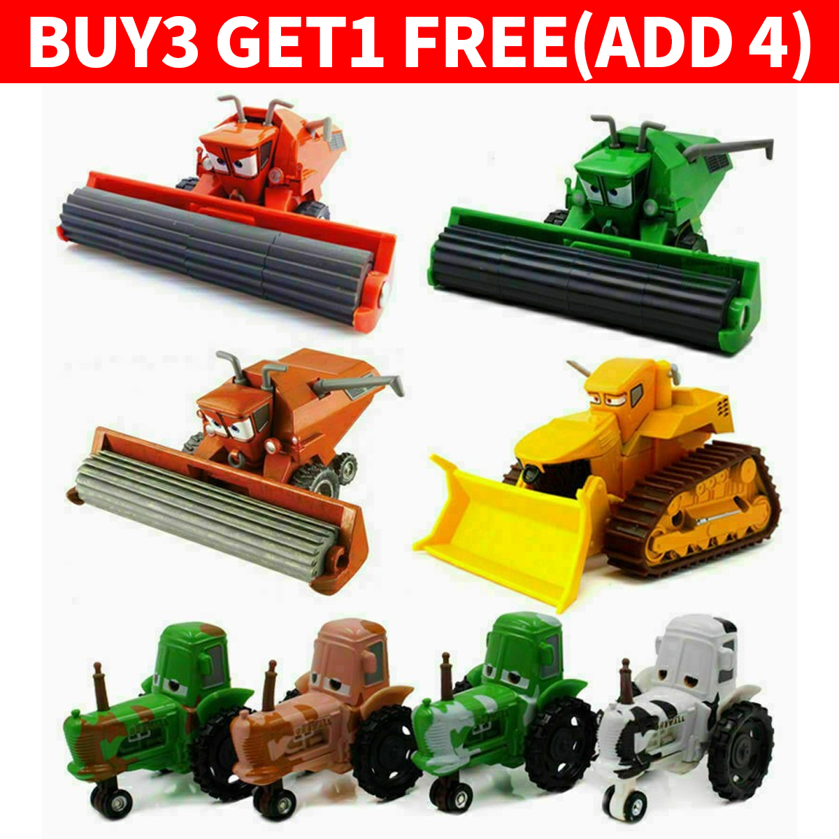 Disney Pixar Cars Diecast Frank Harvester&Tractors Miss Fritter