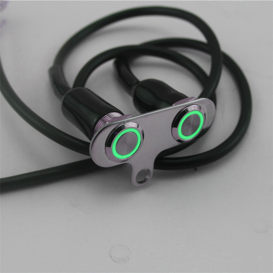 Universal Motorcycle Horn Engine Start Kill Dual Button LED Self-return