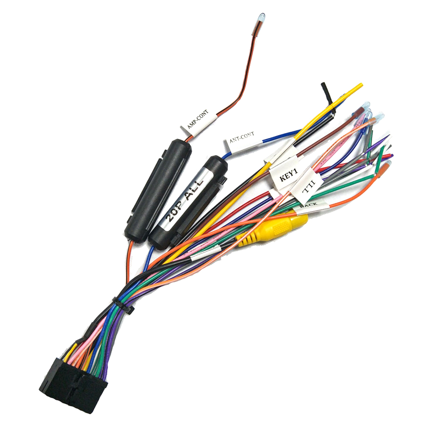 Universal 20PIN Car Stereo 1/2DIN Android Radio Wiring Harness ...