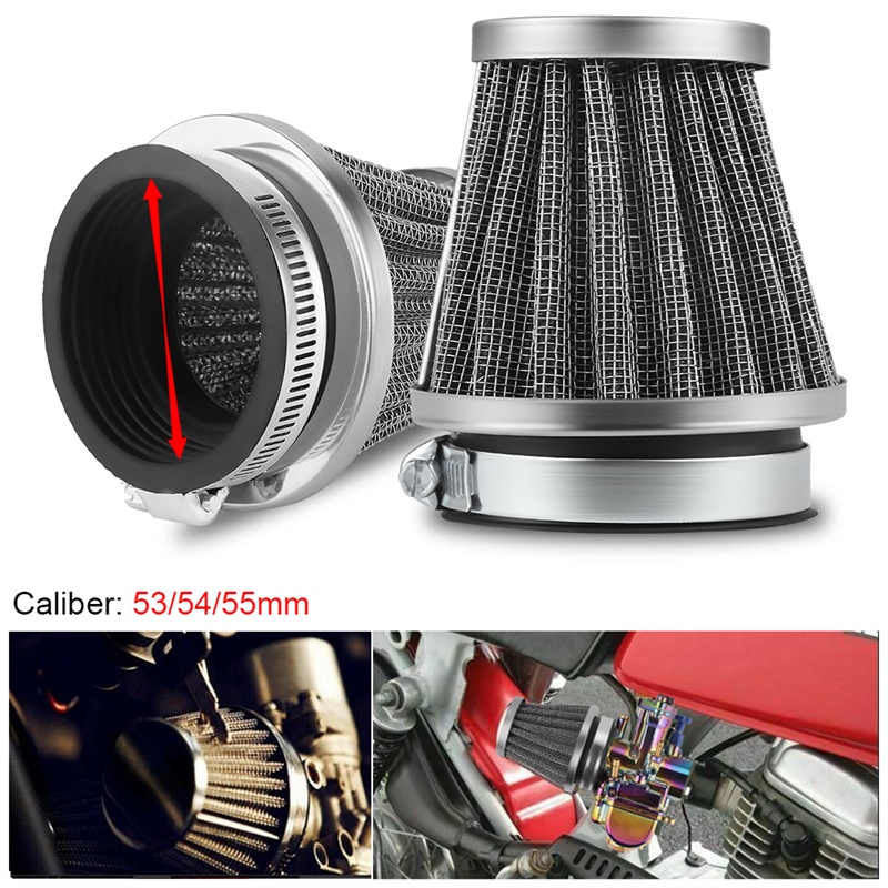 2Pcs 53/54/55mm Motorcycle Carburetor Air Filter Cleaner Pod For Honda