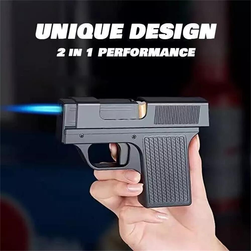 gun lighter that holds cigarettes Unique Butane Cigarette LIGHTER & CASE Adjustable Jet Torch Flame Pistol Gun  hot
