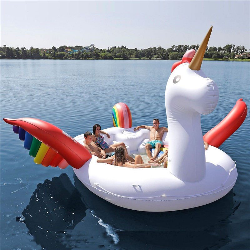 Inflatable Unicorn Boat 6-Person PVC Floating Raft