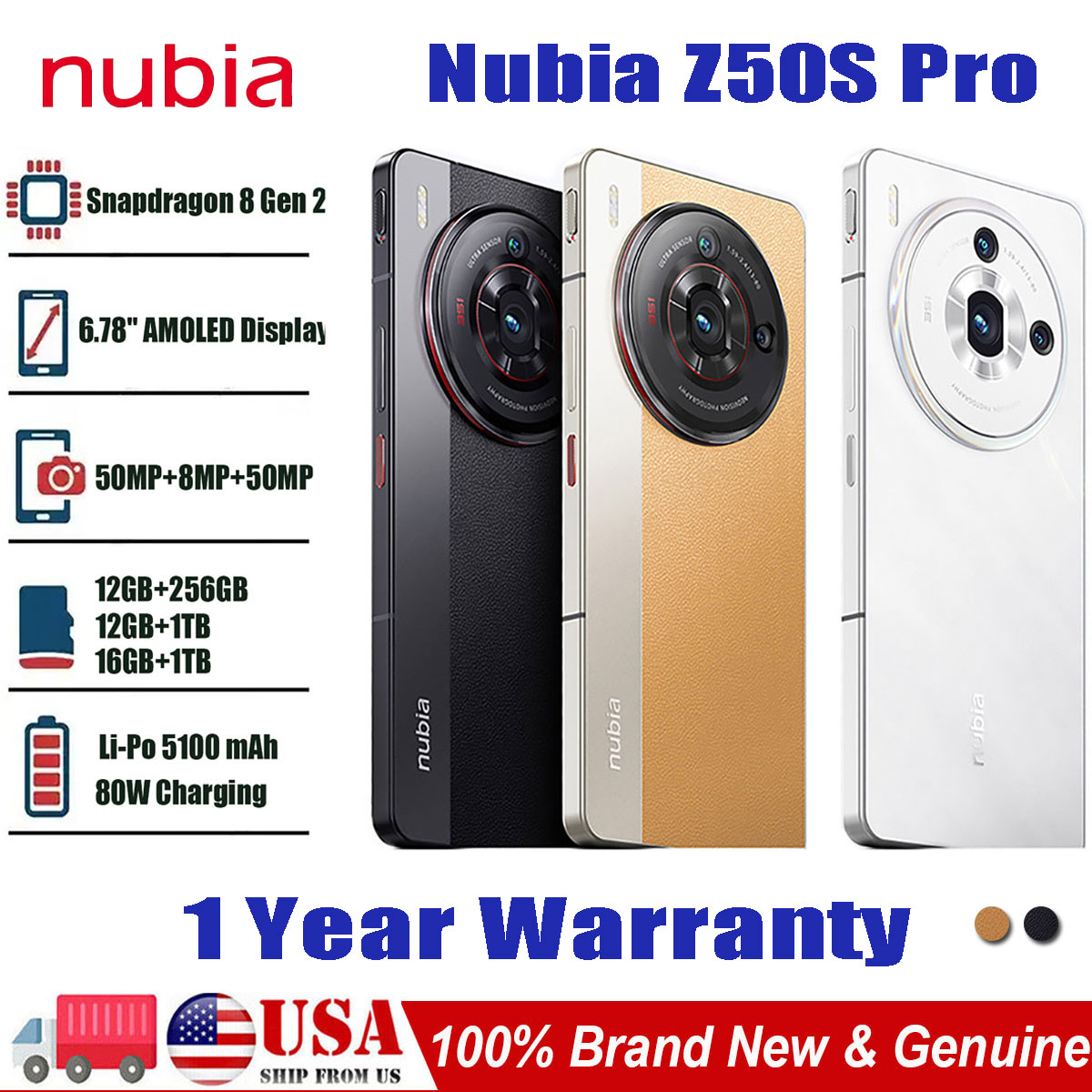 Nubia Z50S Pro 256GB/1TB RAM 6.78