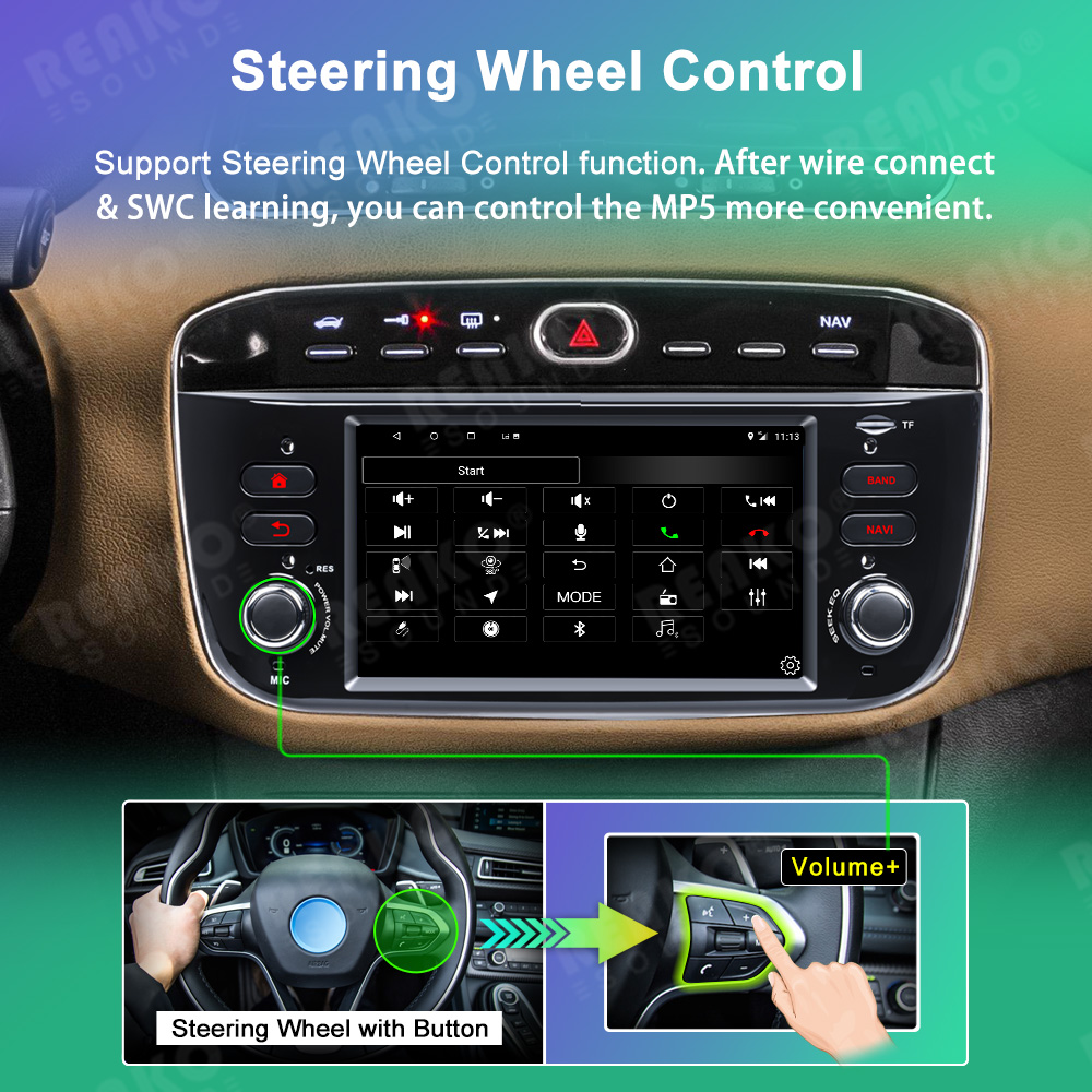 Carplay + auto Autoradio stéréo pour Fiat Linea Punto Evo 2012- 2015  Android 11 Navigation GPS Lecteur multimédia Wifi Accessoires