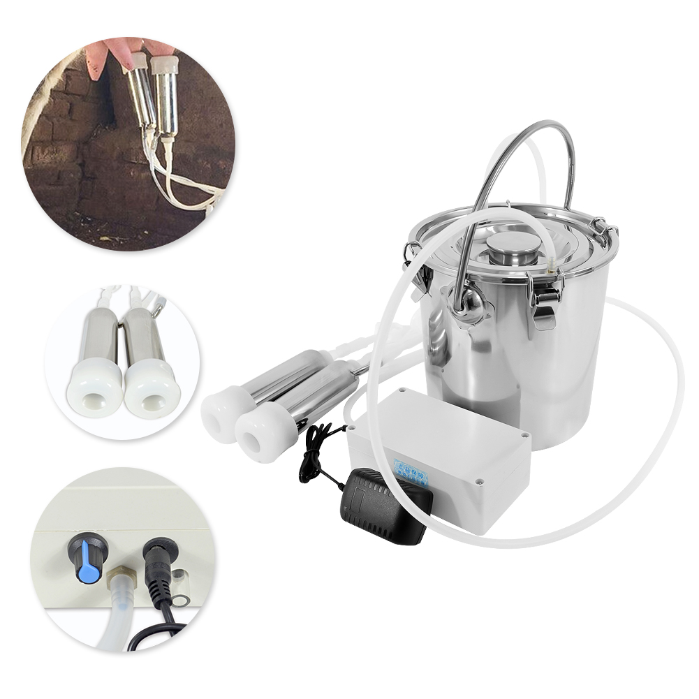 Download 5L Electric Milking Machine Stainless Steel Milk Drum Cow Milker Home | eBay