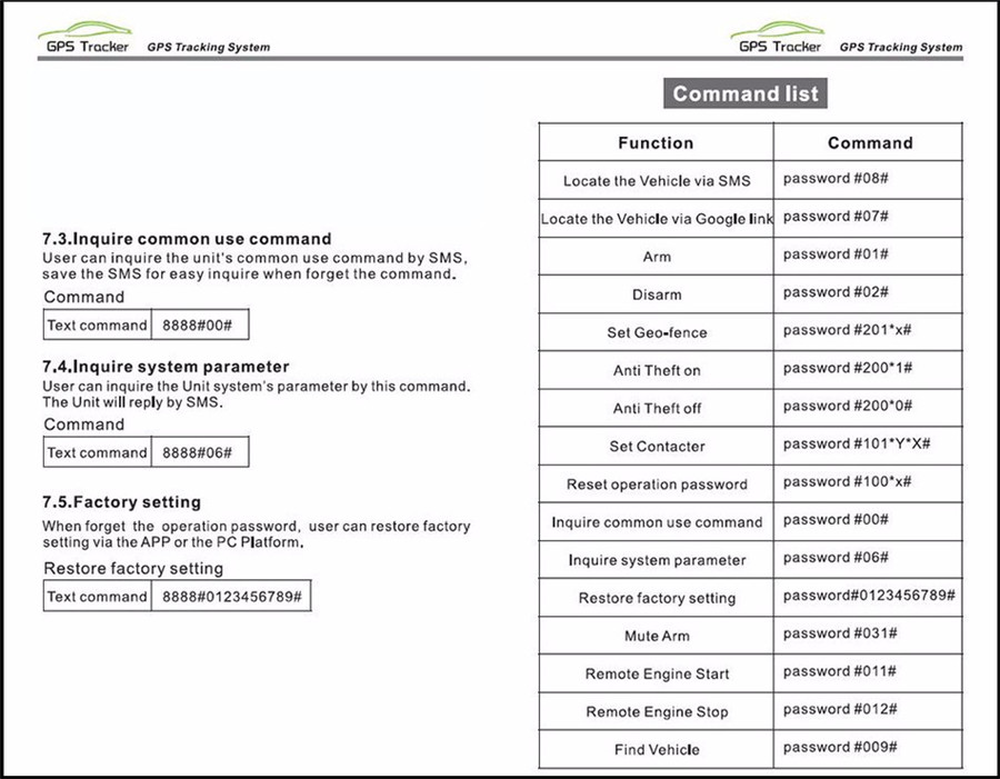 Universal Motorcycle 1-way Remote Control GPS Tracker Engine Start