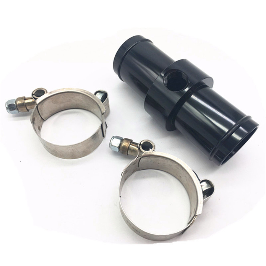 Black CNC Car Inline Radiator Hose Connector 3/8 NPT Temperature Sensor